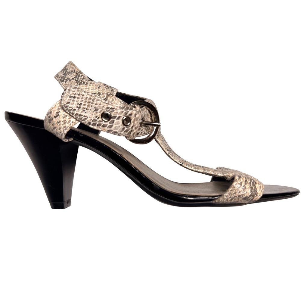 Predictions Snakeskin T-Strap Heels Women's 6.5 Y2K Strappy Sandals